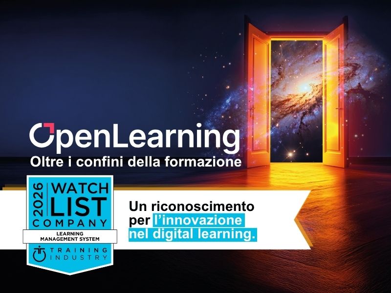 Immagine di una porta che si apre sullo spazio: Open Learning nella Watch List Company 2026 di Training Industry
